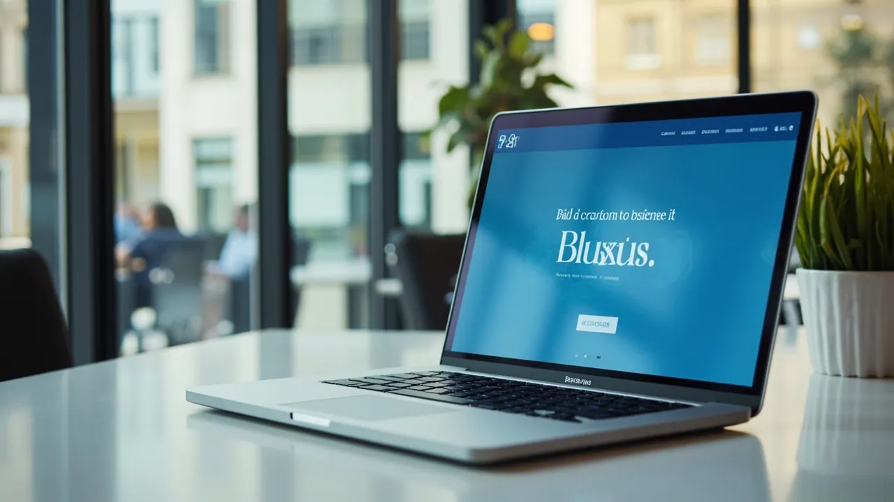 Symbol image: a UK small business owner building a website on a laptop with AI assistance